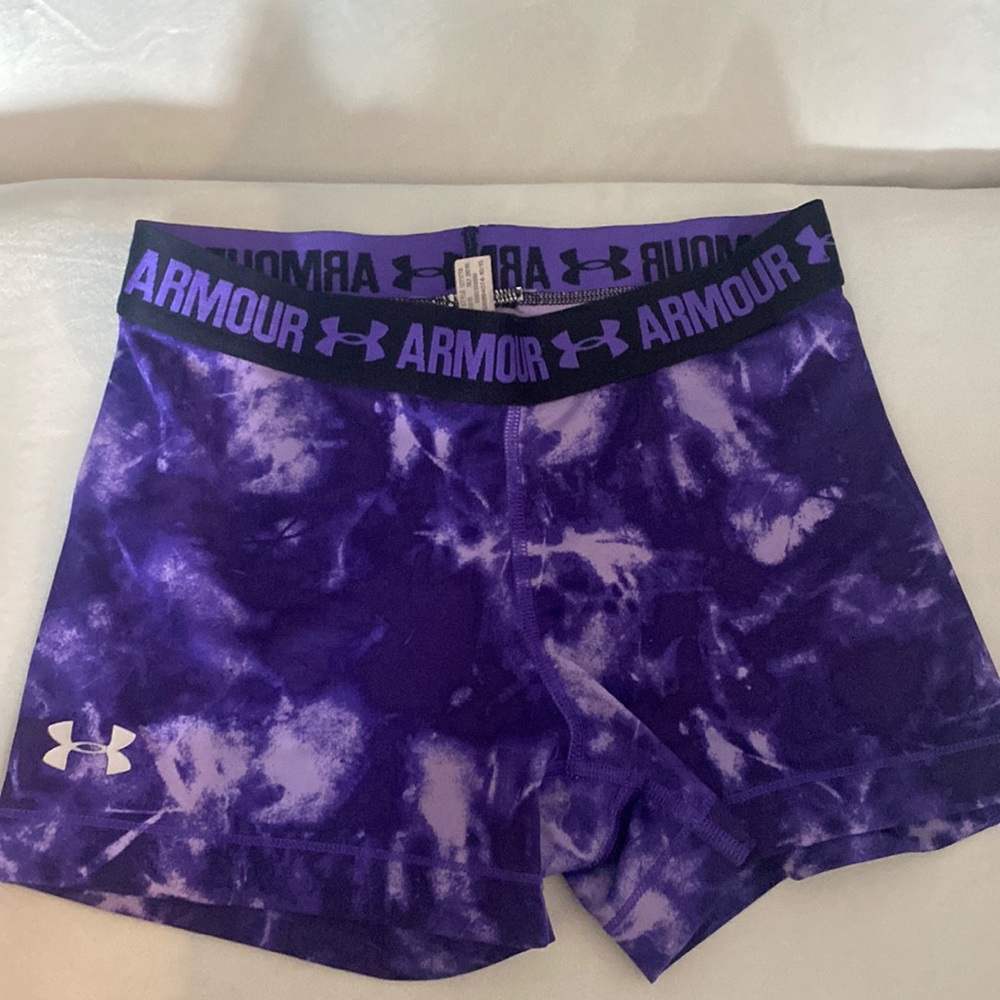 Tie dye under armour biker shorts